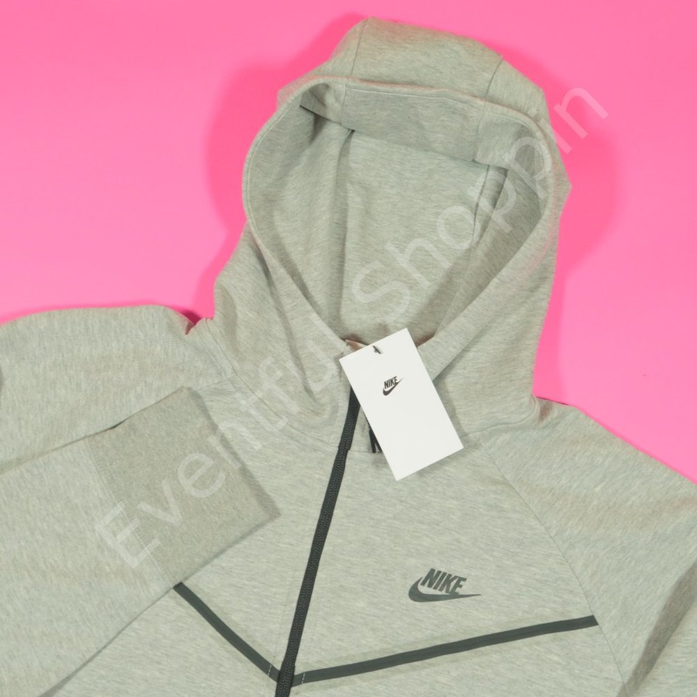 Nike Women's Sportswear Tech Fleece Windrunner Hoodie Jacket in Gray Size XL - Picture 1 of 9